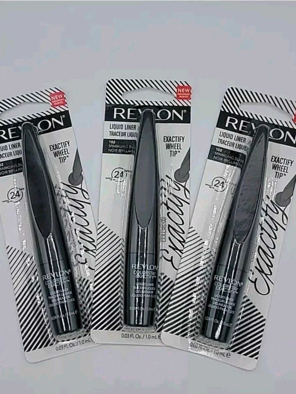 NWT 3x Revlon ColorStay Exactify Liquid Liner 102 Sparkling Black 0.03 fl oz Ea